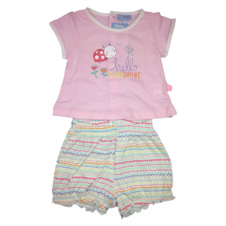 2pcs set jersey shorts baby girl half sleeve Yatsi pink fantasy 1 m