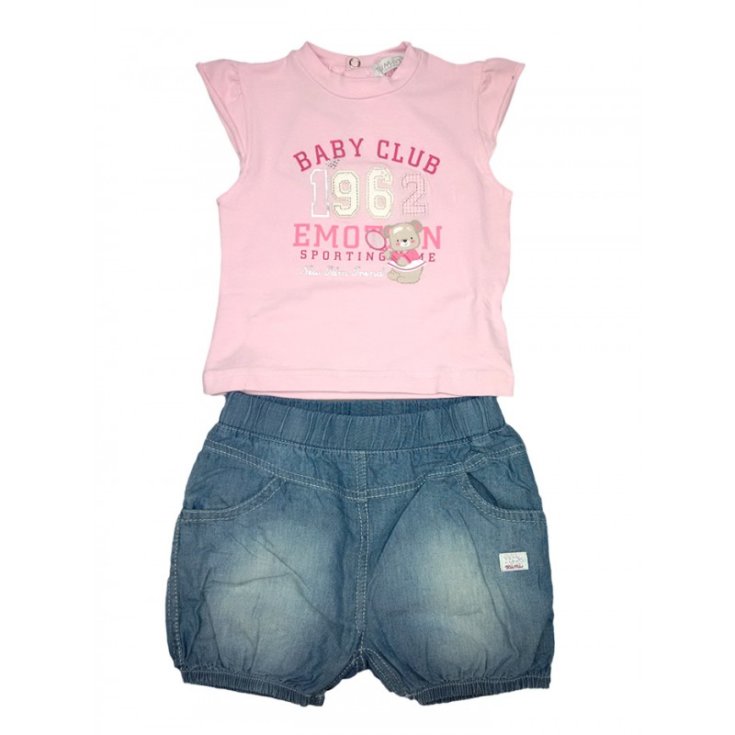 2pcs set knitted tank top ruffle shorts baby girl without sleeves TdM mini pink jeans 6 - 9 m