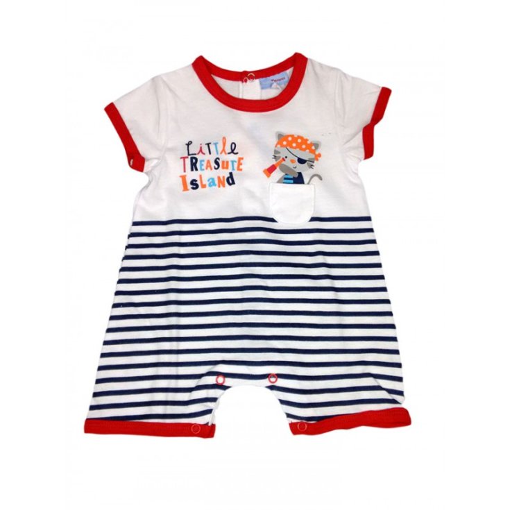 Romper romper baby boy half sleeve Yatsi white blue 1 m