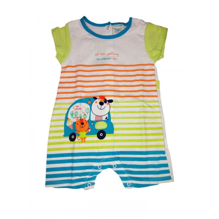 Romper romper baby boy half sleeve Yatsi white blue fantasy 18 m