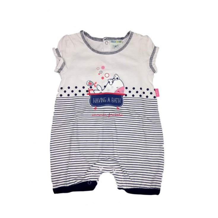 Romper romper baby girl half sleeve Yatsi white blue 6 m