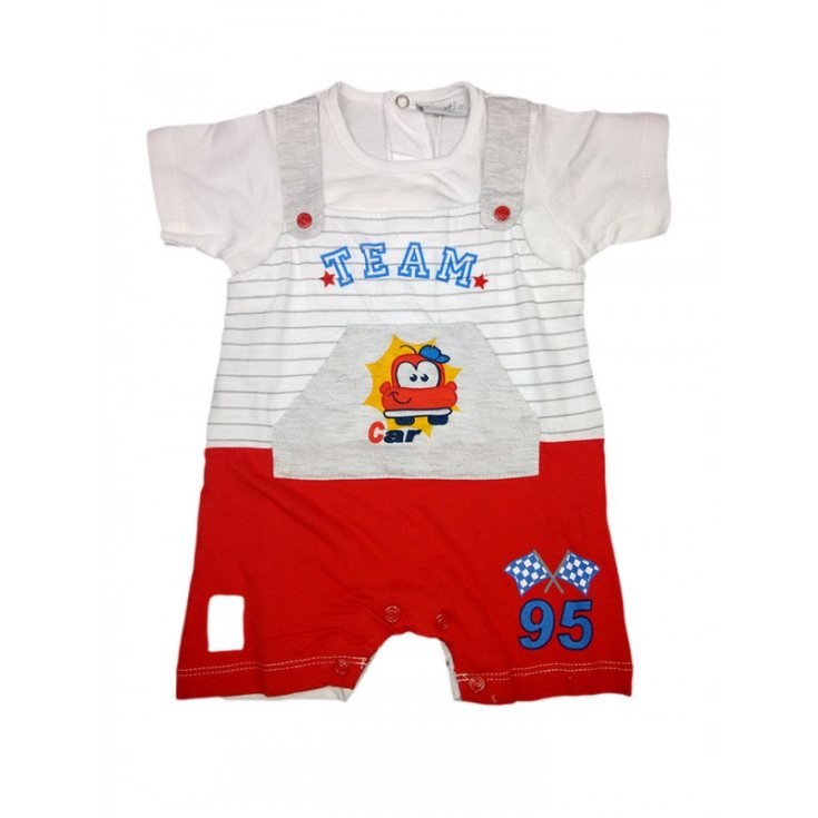 Romper romper baby boy half sleeve Pastel white red 6 - 9 m