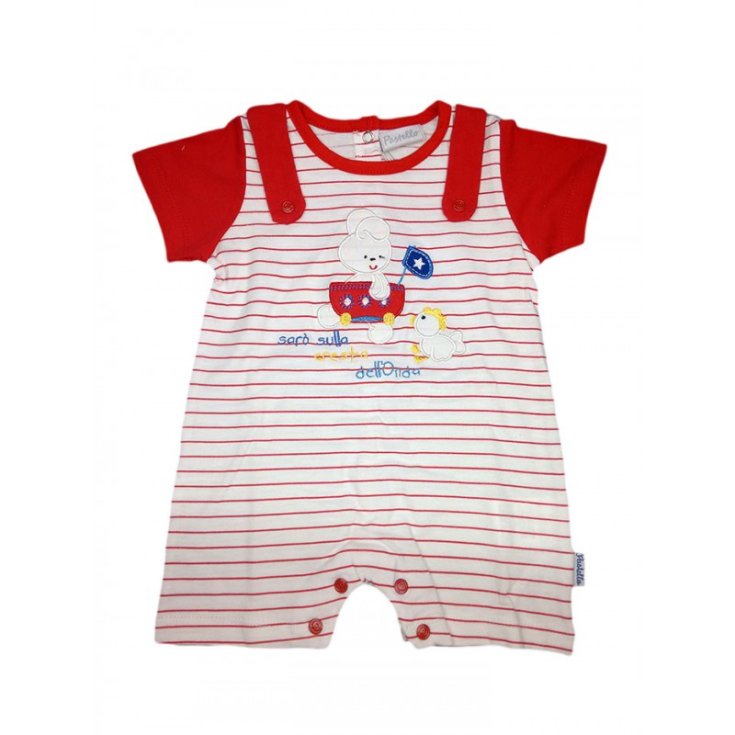 Romper romper baby boy half sleeve Pastel white red 6 - 9 m