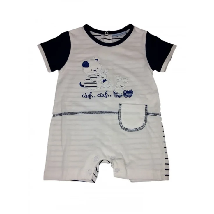 Romper romper baby boy half sleeve Bidibimbo Chic white blue 6 - 9 m