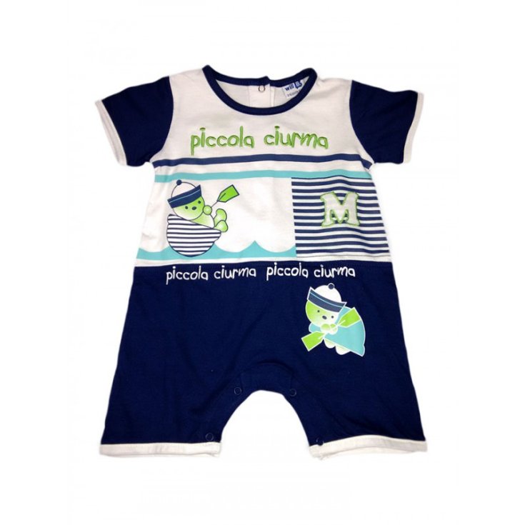 Romper romper baby boy half sleeve Will B white blue 6 - 9 m