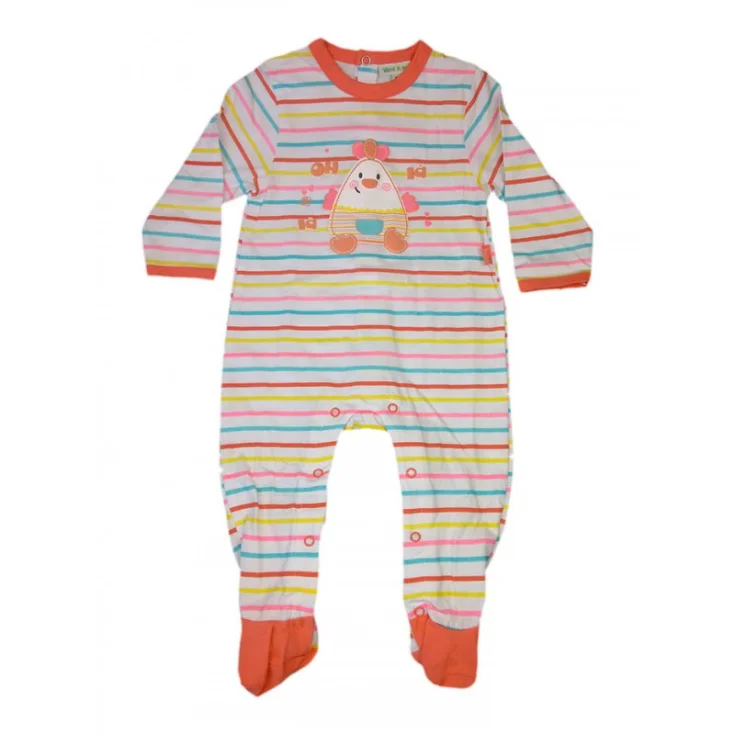 Yatsi white baby girl cotton romper suit 18 m fancy stripes
