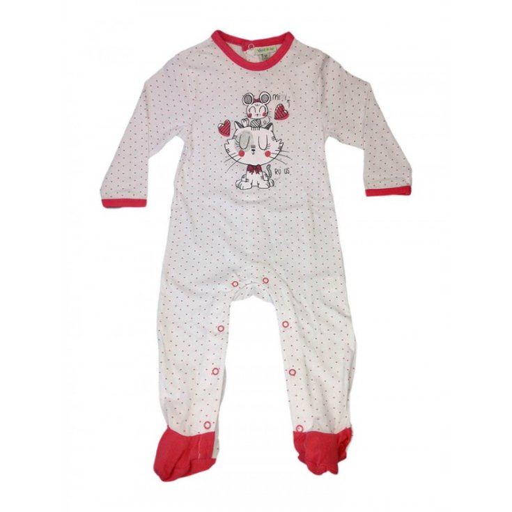 Yatsi newborn baby cotton onesie white polka dot strawberry red hearts 24 m