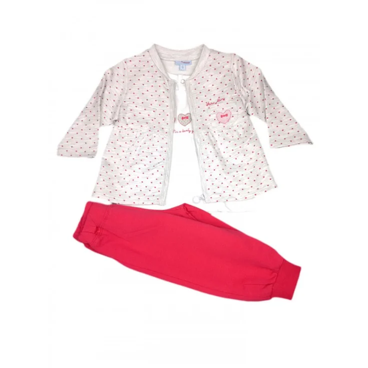 3pcs tracksuit set sweatshirt jersey t-shirt pants newborn Yatsi strawberry red 6 m