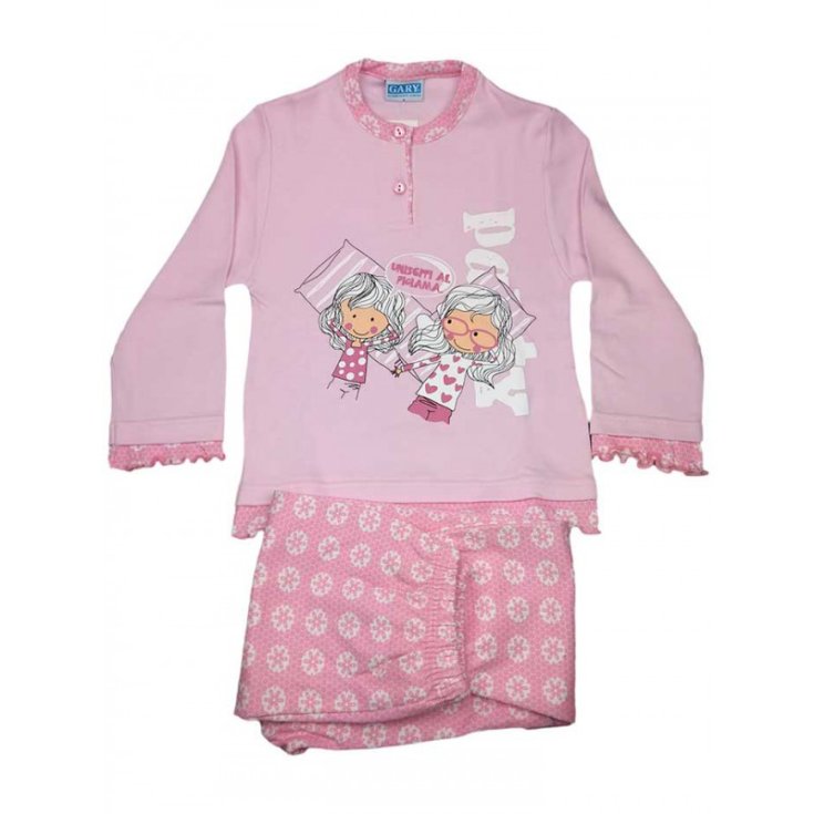 Pink Gary girl pink 4A girl's T-shirt and pants pajamas