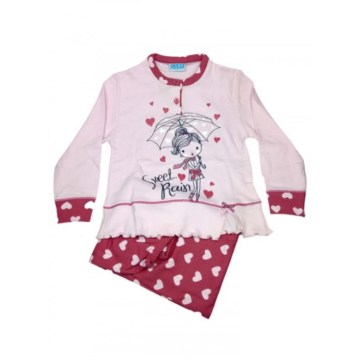 Gary pink fuchsia pink baby girl t-shirt pant pajamas 4A