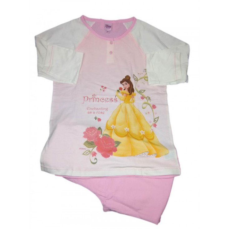 Pajamas knitted t-shirt baby girl Disney Princesses white pink 10A