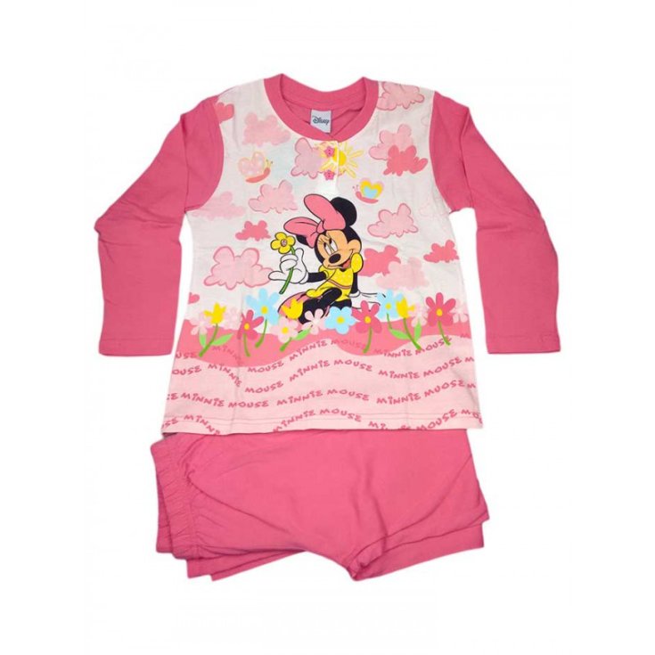 Pajamas knit t-shirt pants baby girl Disney Minnie white pink fuchsia 6A