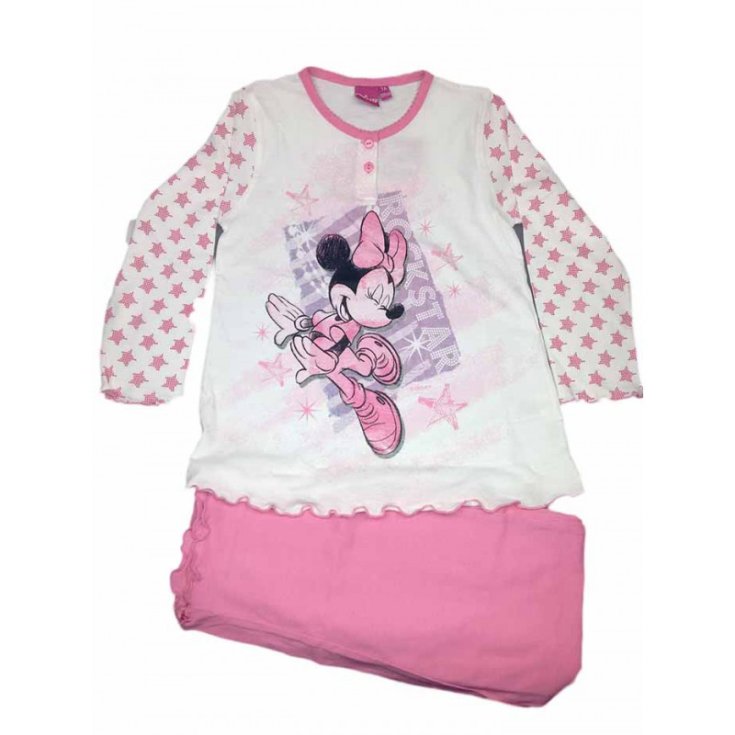 Pajamas knit t-shirt pants baby girl Disney Minnie white pink 7A