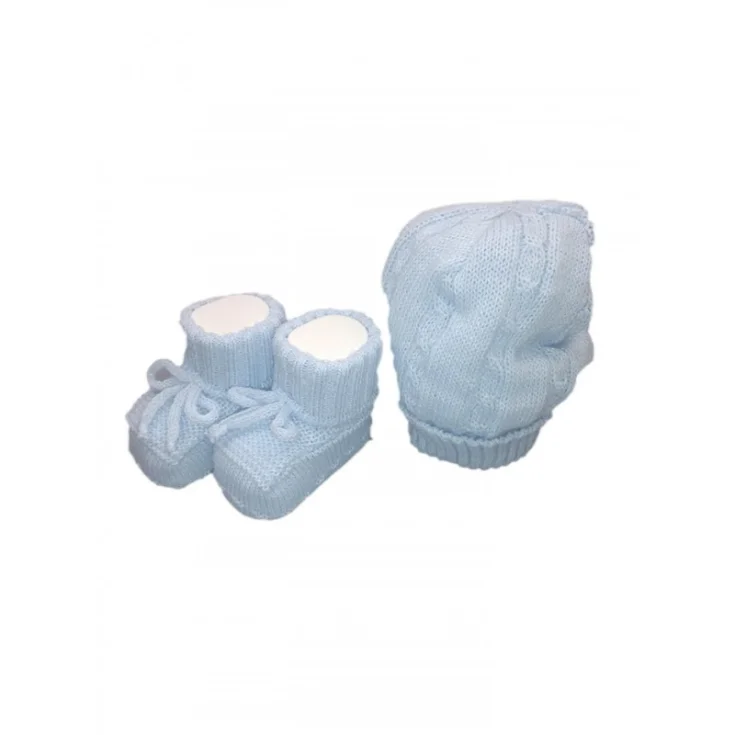 2pcs set hat hat baby shoes La Rocca baby boy sky TU