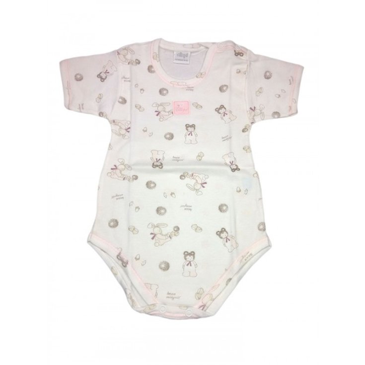 Newborn baby girl half sleeve bodysuit pink fantasy Ellepi AF1190 12 m