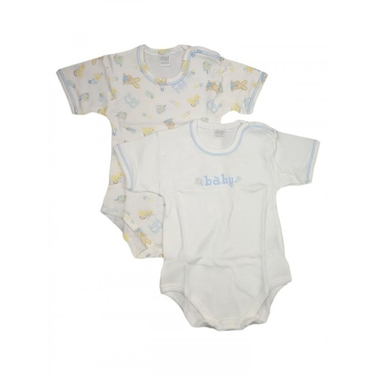 Bi-pack baby boy underwear body half sleeve Ellepi white fantasy sky 3 m