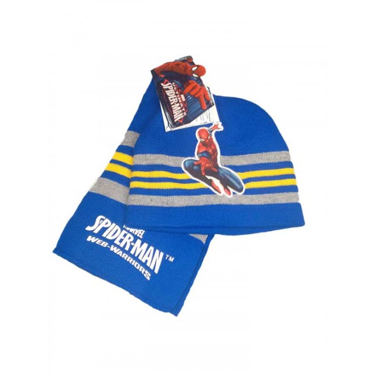 2pcs set cap hat scarf baby boy Spiderman bluette 6-12 years