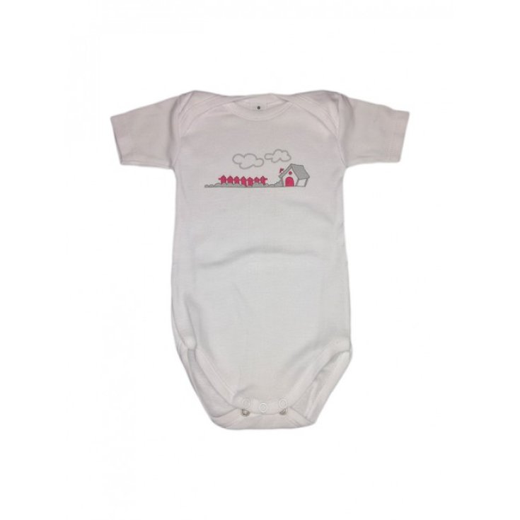 Infant bodysuit baby girl half sleeve Rapife white pink 12 m