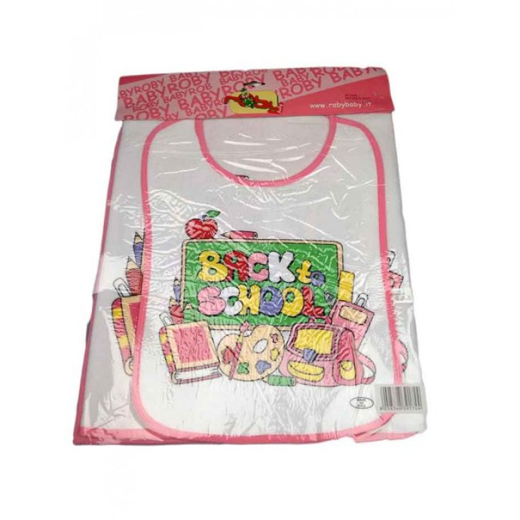 Kindergarten set 3pcs bib bib + placemat + baby sack Roby baby pink TU