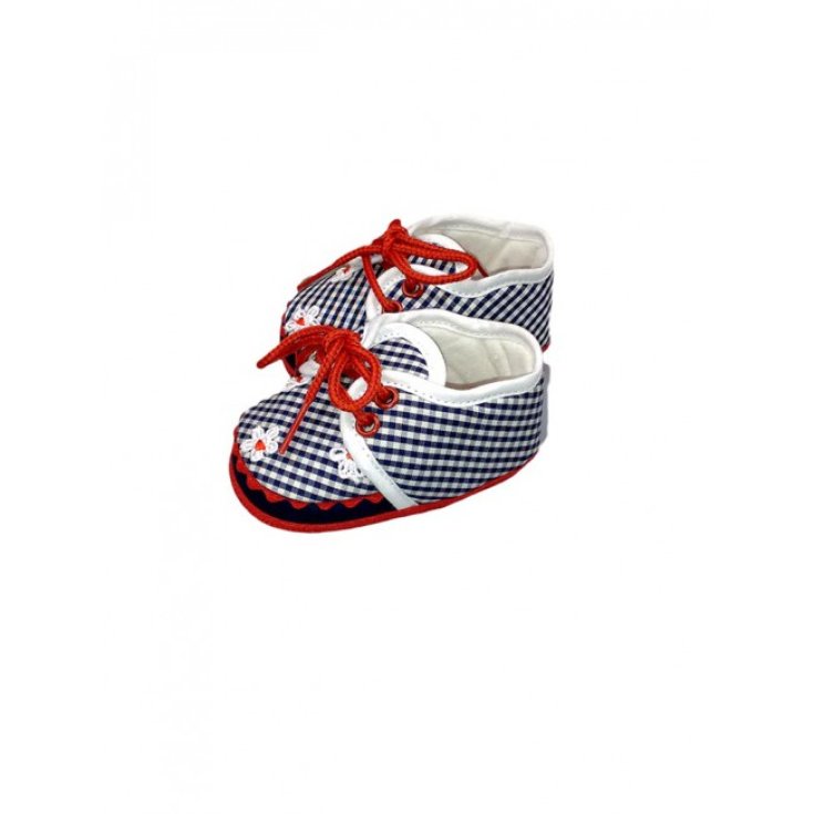 Marilù newborn baby girl shoes red squares 16