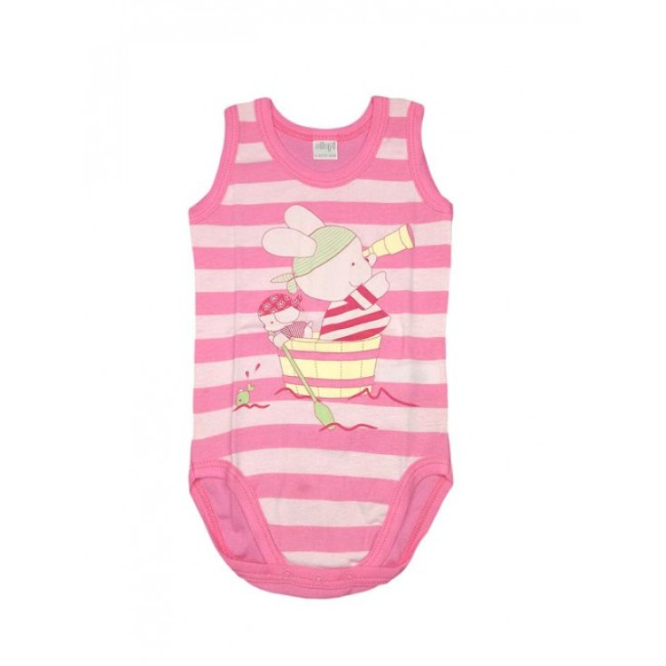 Newborn baby girl sleeveless bodysuit Ellepi pink 18 m