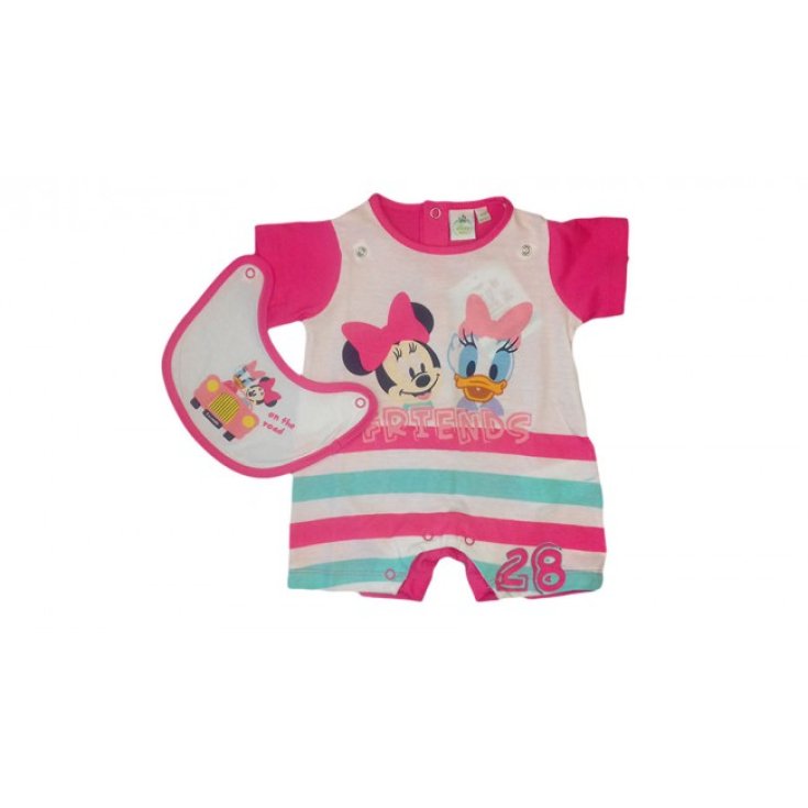 Newborn baby bib romper Disney baby Minnie fuchsia 1 - 3 months