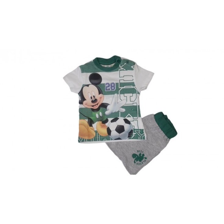 2pcs cotton suit for newborn Disney baby Mickey green gray 3 - 6 months