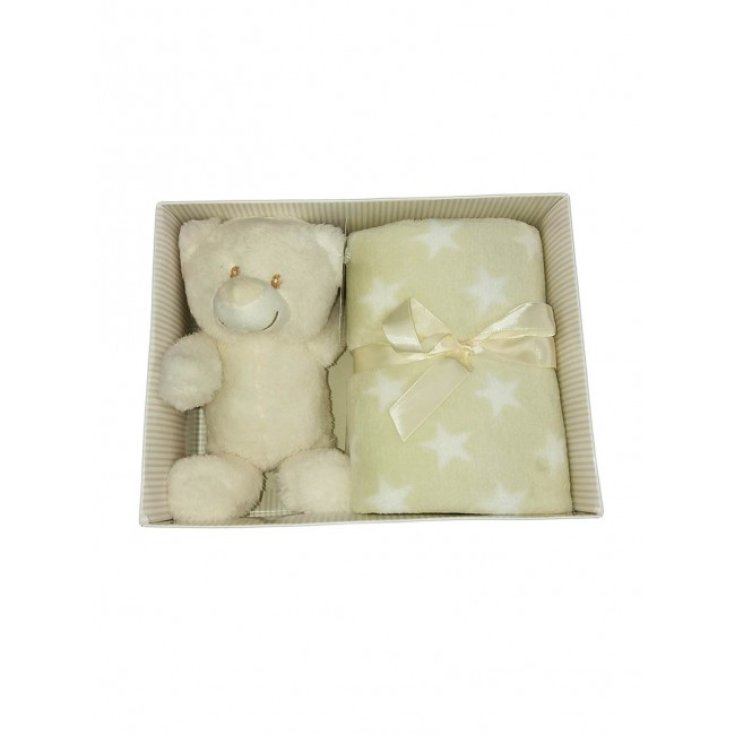 Set 2pcs gift box blanket cover cradle pram polka dot with plush baby girl newborn T&R cream dove gray TU