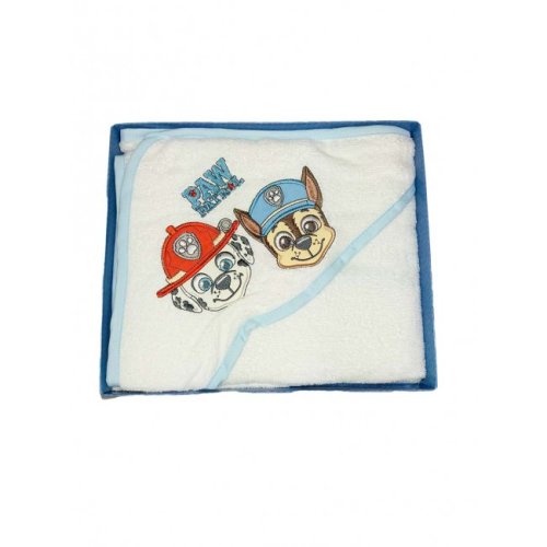 Triangle bathrobe baby boy terry cotton Paw Patrol sky white TU