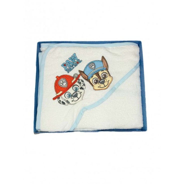 Triangle bathrobe baby boy terry cotton Paw Patrol sky white TU