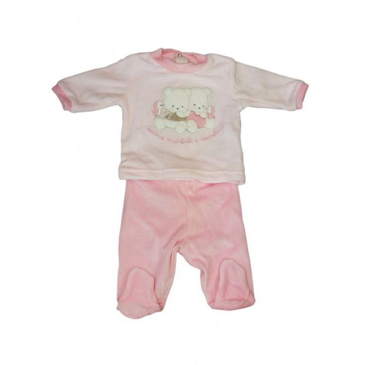 Complete 2pcs chenille baby girl Ellepi pink 1 m