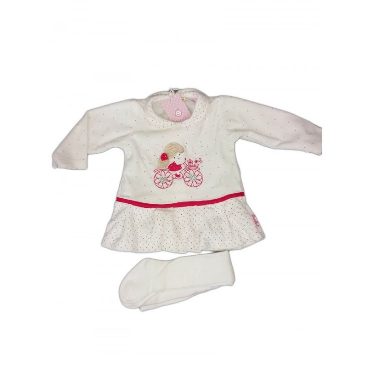 Dress dress chenille dress baby girl Pastel cream 6 - 9 months