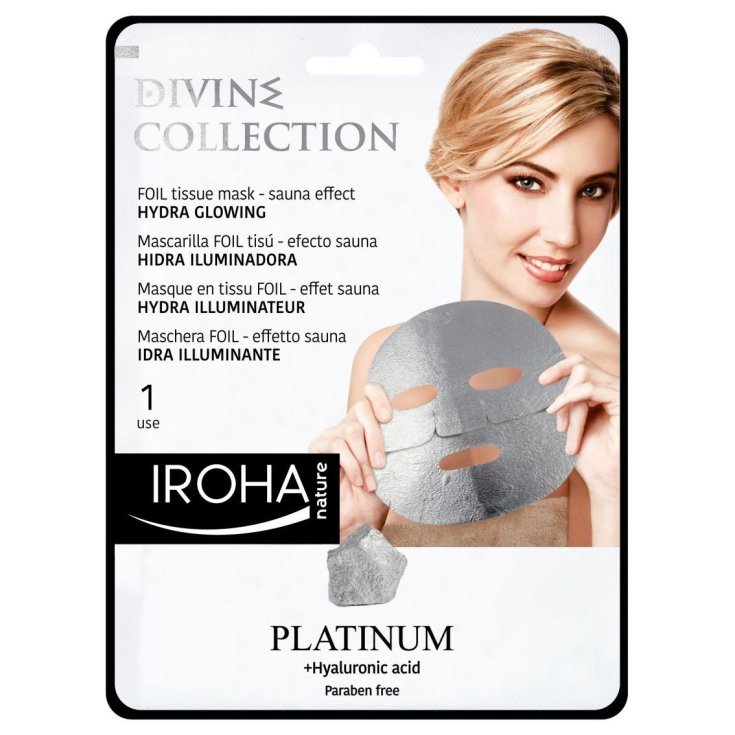 Iroha Nature Platinum Sauna Effect Foil Mask Illuminate 1 Uses