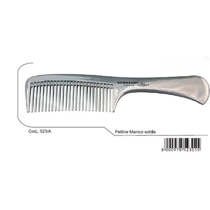 Guenzani superior comb thin handle art.523 / A silver