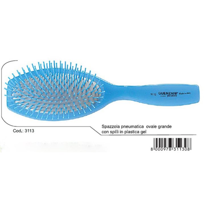 Guenzani large oval pneumatic superior brush with gel plastic pins art. 3113