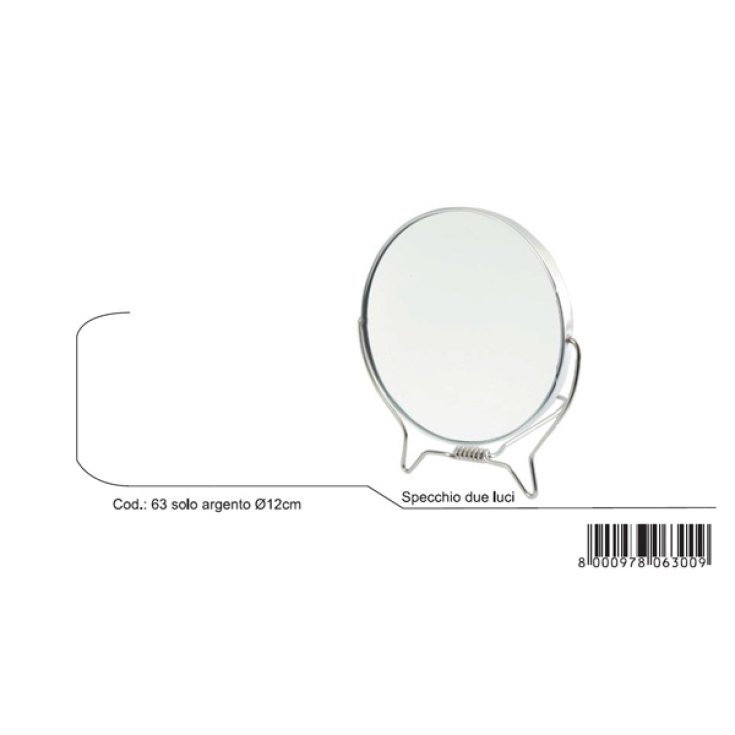 Guenzani mirror art. 63 double light with 12 cm diameter enlargement