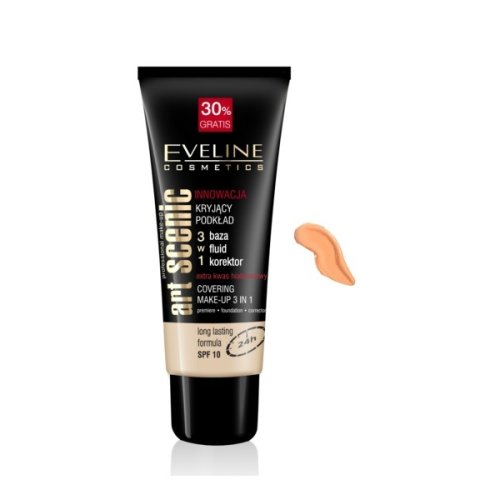 Eveline Art Scenic 3 En 1 Long Lasting Makeup Cover Formula Spf10 Honey ...