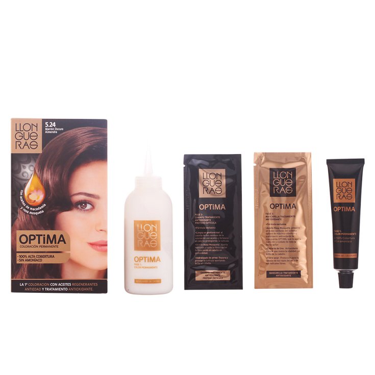 Llongueras Optima Permanent Hair Color Ammonia Free 5.24 Almond Dark Brown