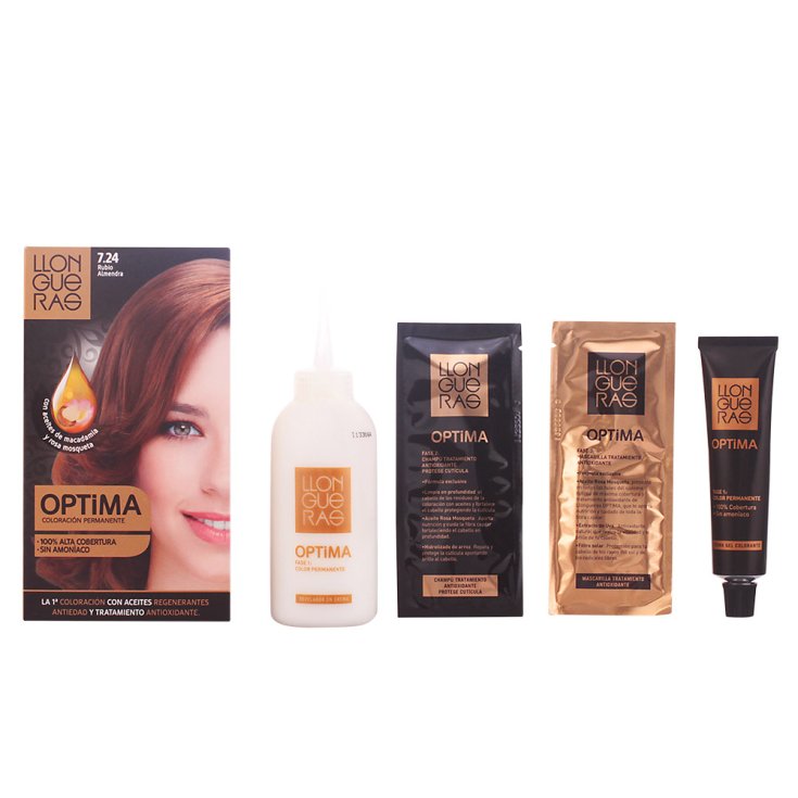 Llongueras Optima Permanent Hair Color Ammonia Free 7.24 Almond Blond