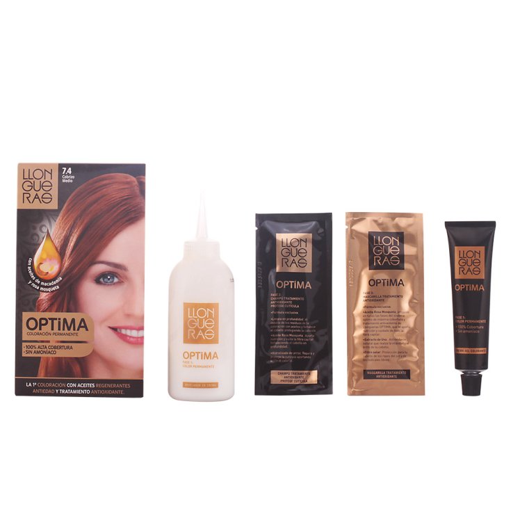 Llongueras Optima Permanent Hair Color Ammonia Free 7.4 Medium Copper