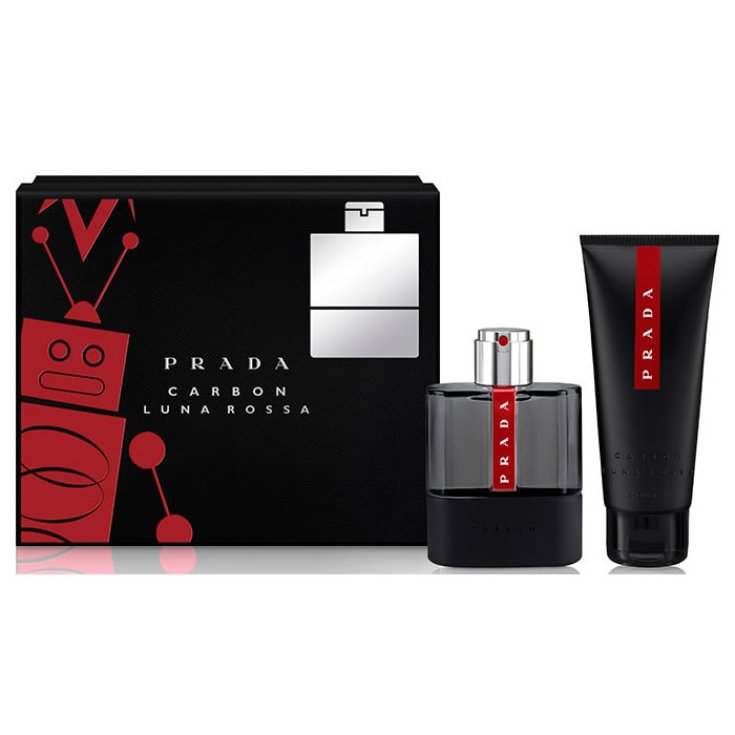 Prada Luna Rossa Carbon Eau De Toilette Spray 100ml Set 2 Parts 2017