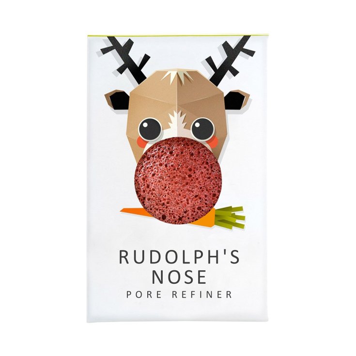 The Konjac Rudolph Pure Konjac Mini Face Puff With Red Frech Clay