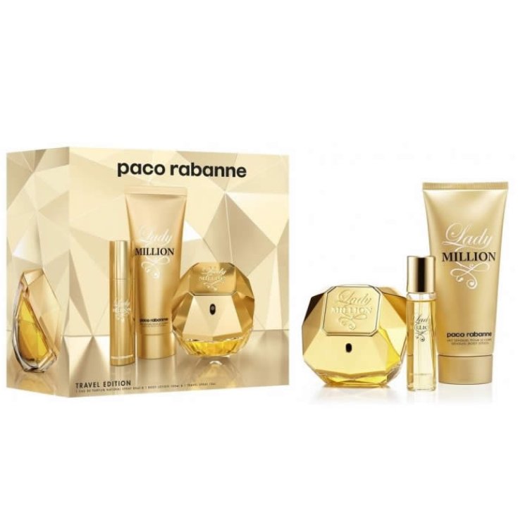 Paco Rabanne Lady Million Eau De Parfum Spray 80ml Set 3 Parts 2018