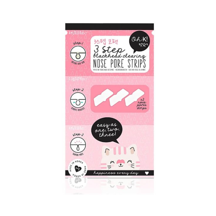 Oh K! Blackhead Cleanring Nose Pore Strips 3 Step