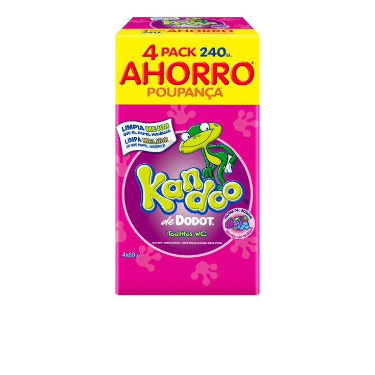 Kandoo Cleansing Wipes Berries 4x60 Units