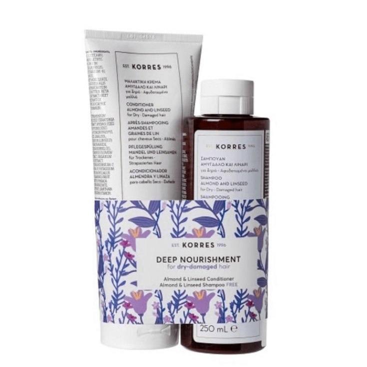 Korres Almond & Linseed Shampoo 250ml Set 2 Parts