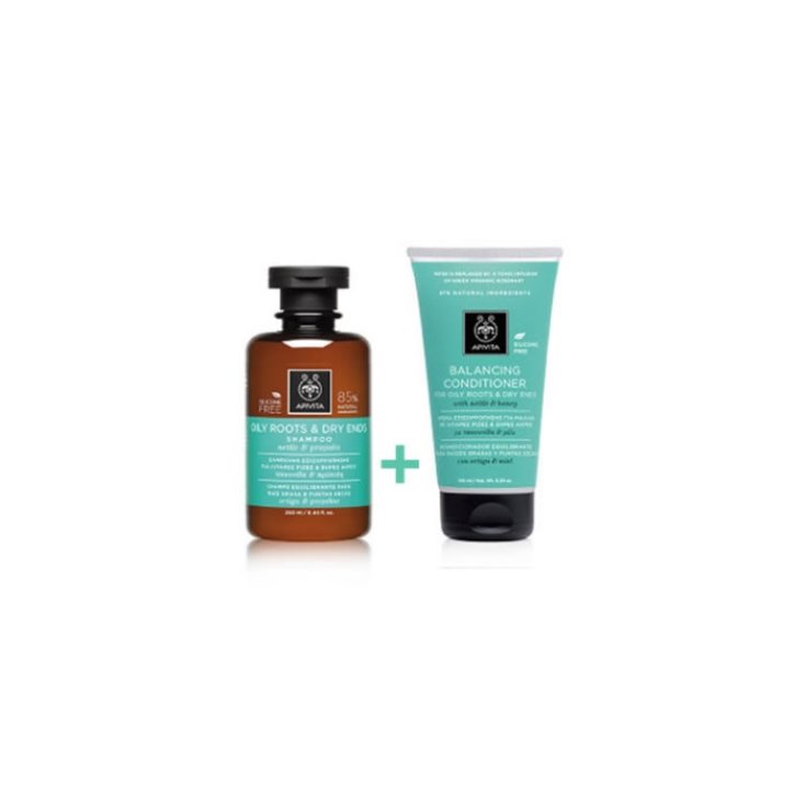 Apivita Pack Shampoo Fat Roots And Dry Tips 250ml + Conditioner