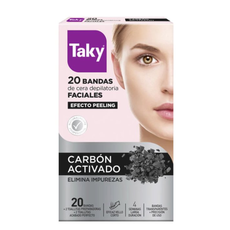 Taky Carbon Activado Wax Strips For The Face 20 Units