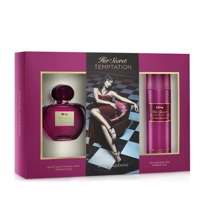 Antonio Banderas Her Secret Temptation Eau De Toilette Spray 80ml Set 2 Parts 2020