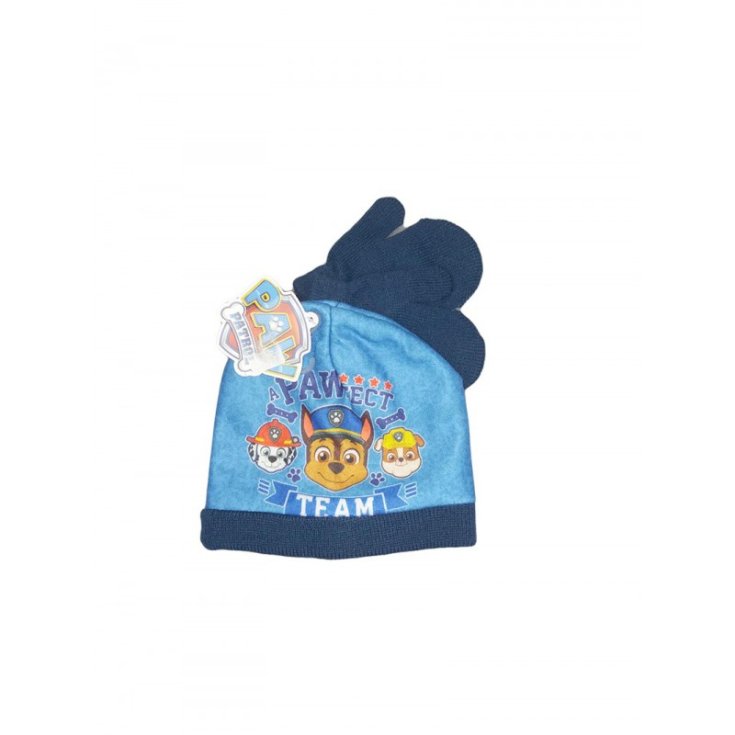 Set 2pcs hat hat mittens gloves baby boy Paw Patrol blue size 48